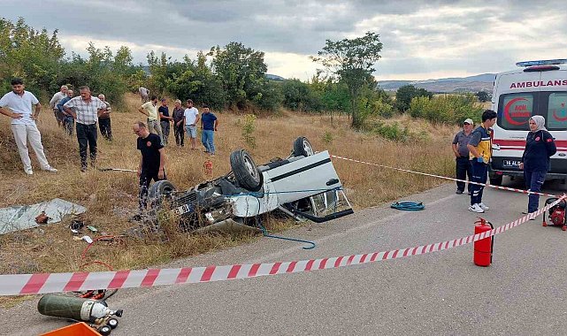 Takla atan otomobildeki sürücü hayatını kaybetti