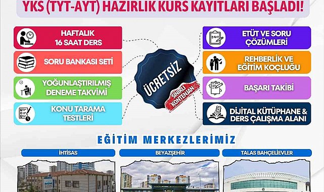 Ücretsiz YKS kurs kayıtları başladı