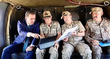 Vali Karakaya Çarho etkinlik alanını havadan inceledi