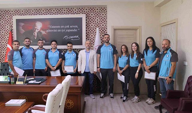 Yangında görev alan UMKE ekibine teşekkür belgesi