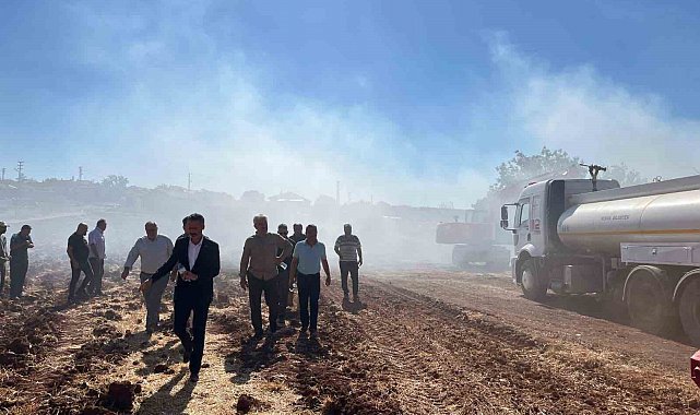 Yerleşim yerlerini tehdit eden yangına, havadan ve karadan müdahale edildi