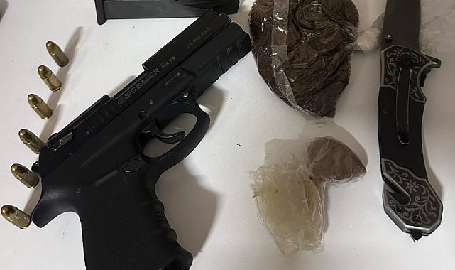 14 yıl 6 ay hapis cezası ile aranan hükümlü silah ve uyuşturucuyla yakalandı