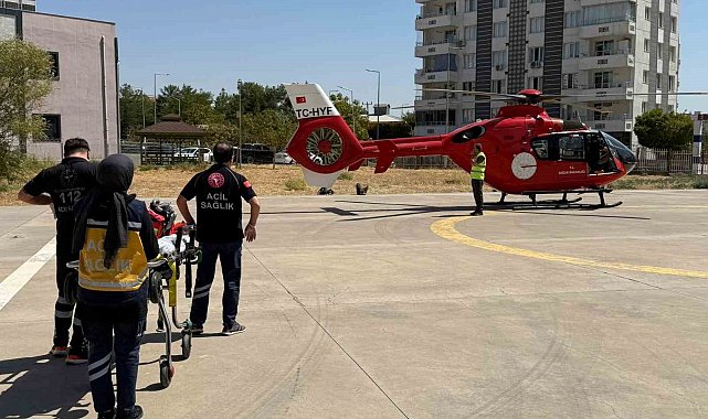 Ambulans helikopter kalp krizi geçiren hasta için havalandı