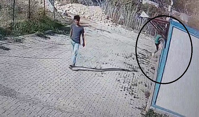 Arkadaşı nöbet tuttu, kendisi camdan girdiği konteynerden 30 saniye içerisinde laptop çaldı