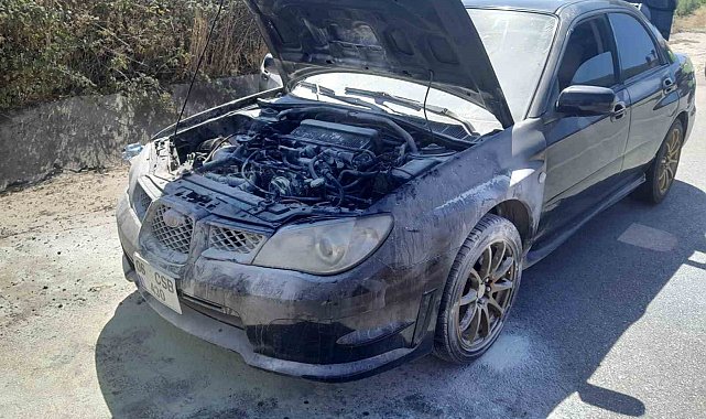Bandırma-Gönen yolunda seyir halindeki otomobilde yangın