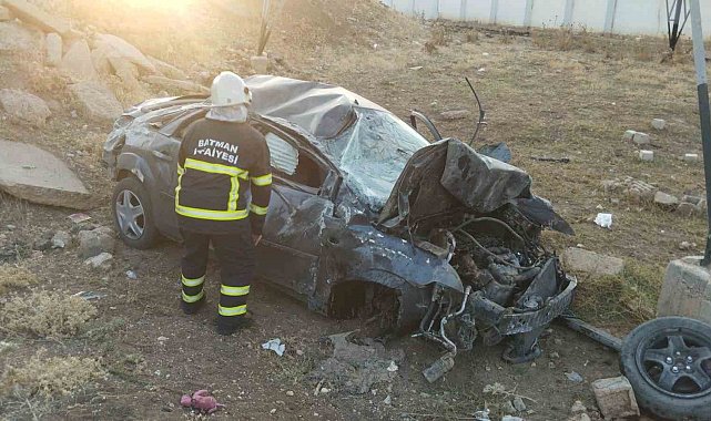 Batman'da takla atan otomobilde 2 kişi yaralandı