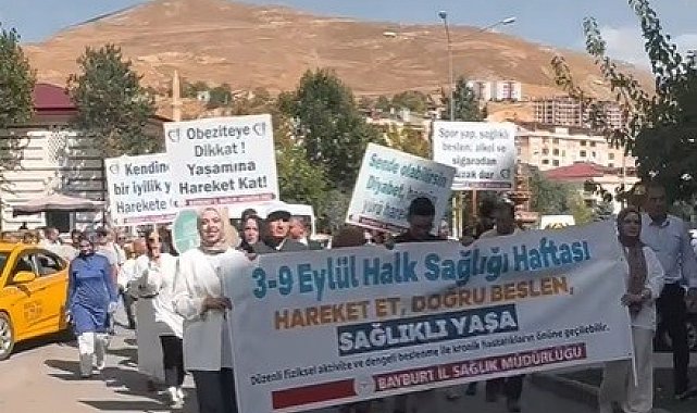 Bayburt'ta Halk Sağlığı Haftası kapsamında yürüyüş düzenlendi