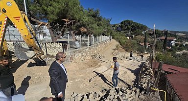 Bayırköy'de yol konforu için parke çalışmaları