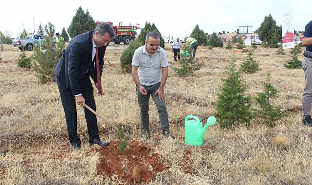 Beyşehir'de İlköğretim Haftası'nda fidanlar toprakla buluşturuldu