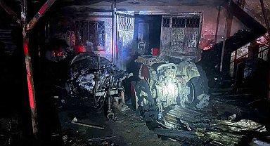 Bilecik'te çıkan yangında 1 traktör, 1 ilaçlama tankeri, 1 sulama motoru yandı