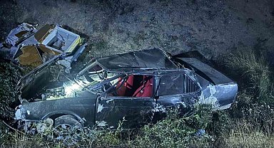 Bilecik'te kontrolden çıkan otomobil şarampole uçtu