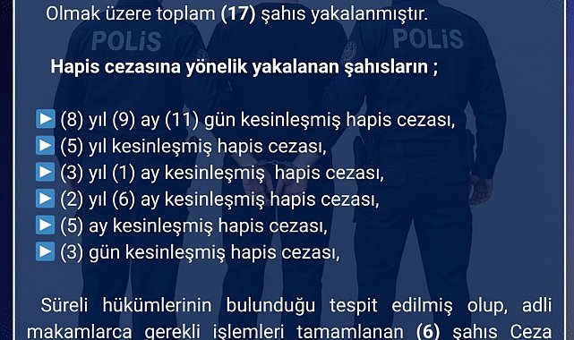 Bingöl'de aranan 17 şahıs yakalandı