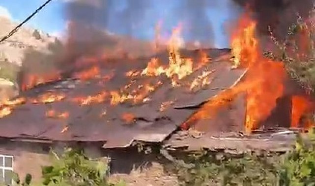 Bitlis'te 2 katlı evde korkutan yangın