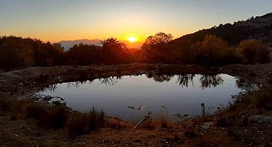 Bolu'da 1500 rakımlı yaylada gün batımı manzarası