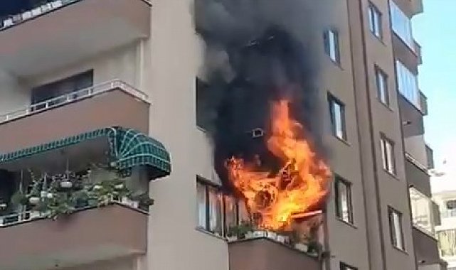 Bursa'da 7 katlı apartmanda korku dolu anlar