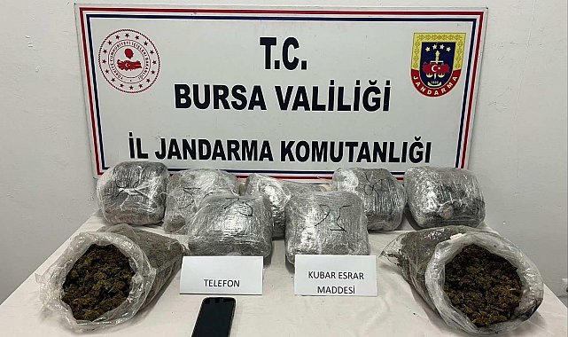 Bursa'da eve yapılan baskında 8 kilo 900 gram esrar ele geçirildi