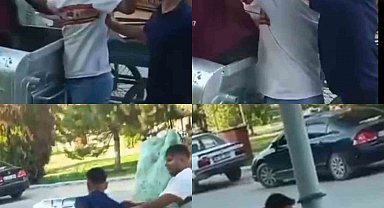 Çöpten atık toplayan şahıs darbedildi: O anlar kamerada
