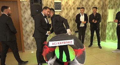 Damadın arkadaşlarından bir adet tır lastiği