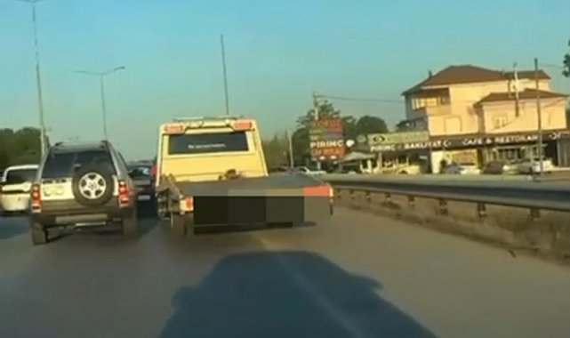 Düğün konvoyunda tehlike saçan çekici sürücüsüne 19 bin 527 TL para cezası