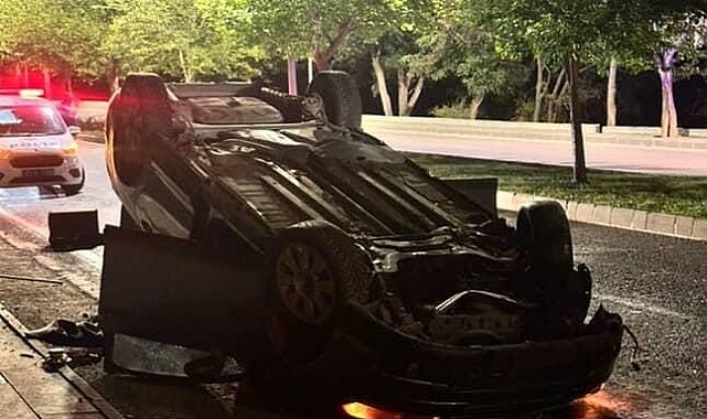 Elazığ'da otomobil takla attı: 2 yaralı