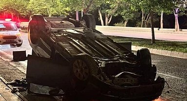 Elazığ'da otomobil takla attı: 2 yaralı