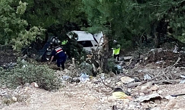 Emet'te uçuruma yuvarlanan araçtaki karı koca yaralandı