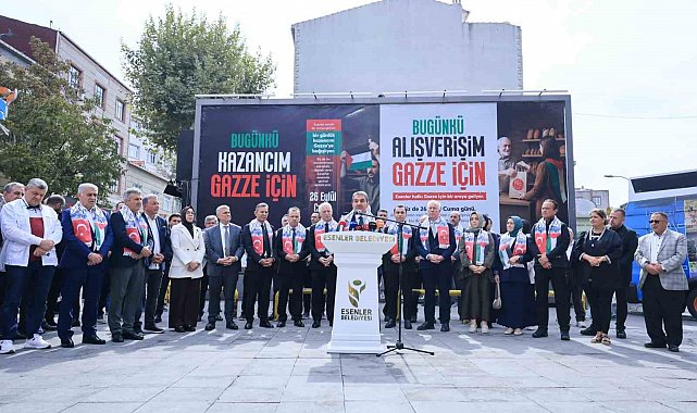 Esenlerli esnaf ve vatandaşlardan Gazze dayanışması
