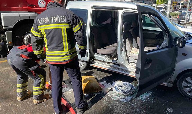 Esnafın zamanında müdahalesi aracın yanmasını önledi