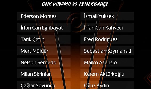 Fenerbahçe'nin Dinamo Zagreb maçı kamp kadrosu belli oldu