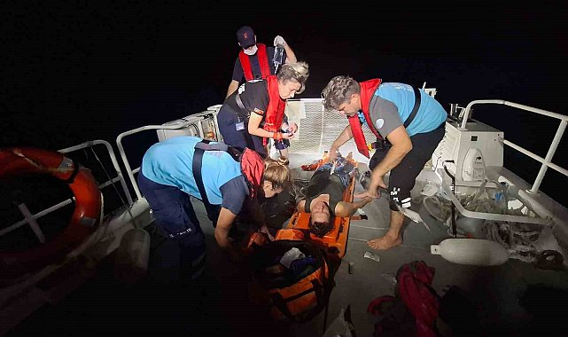 Fethiye'de teknede yaralanan vatandaşa tıbbi tahliye