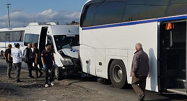 Gemlik'te zincirleme kaza: 9 işçi yaralandı