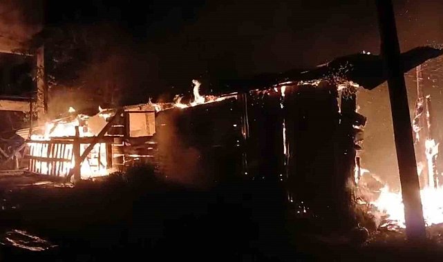 Giresun'da yangında 1 ton fındık kül oldu