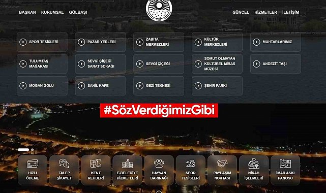 Gölbaşı Belediyesi'nin web sitesi yenilendi