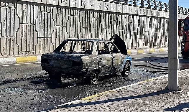 Hareket halindeki araç alev aldı, sürücü yaralandı