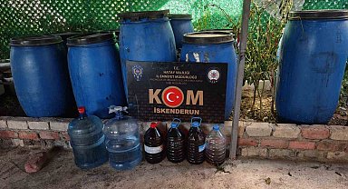 Hatay'da bin 250 litre fermente halde sahte içki ele geçirildi