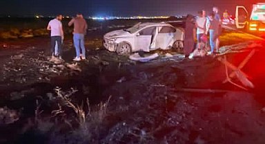 Hilvan'da takla atan otomobilde 3 kişi yaralandı