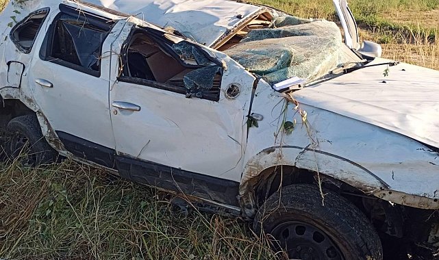 Hurdaya dönen araçtan sağ çıktı