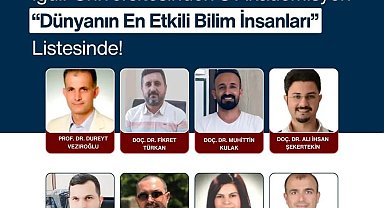 Iğdır Üniversitesinden 8 Akademisyen "Dünyanın En Etkili Bilim İnsanları Listesinde yer aldı