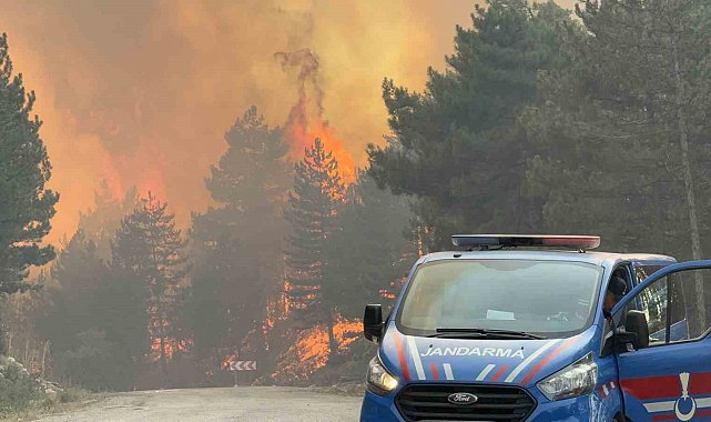 Karabük'teki yeni yangın rüzgarın etkisiyle hızla ilerliyor