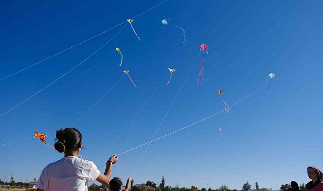 Karaman'da rengarenk uçurtmalar gökyüzünü süsledi