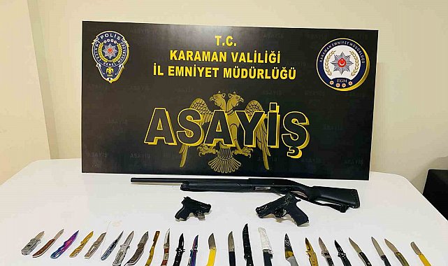 Karaman'da uyuşturucu ve ruhsatsız silahlar ele geçirildi