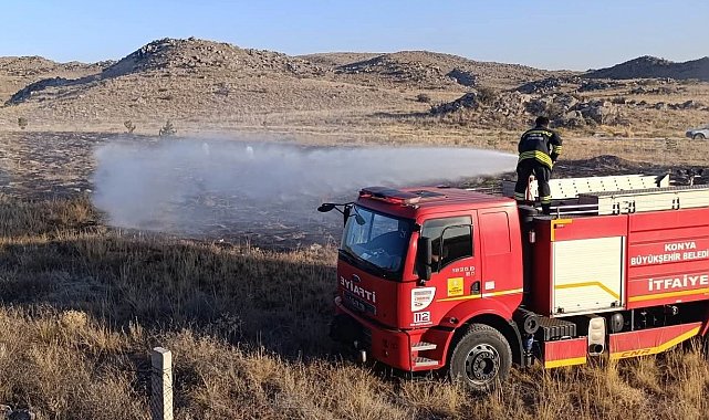 Karapınar'da boş arsada yangın paniği