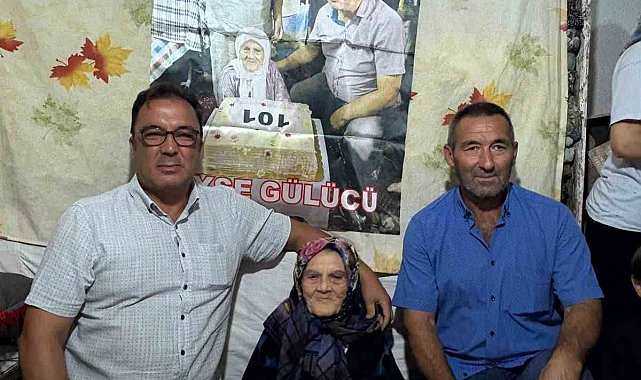 Köy halkı 101 yaşına giren kadına pasta kesti