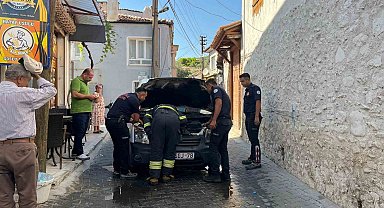 Menteşe'de araç yangını ekipleri alarma geçirdi