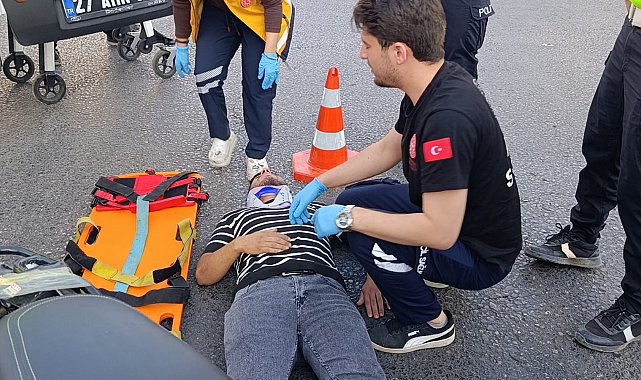 Minibüsün çarptığı motosikletin sürücüsü yaralandı