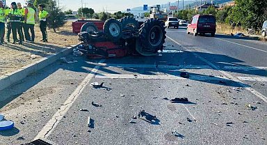 Otomobilin çarptığı traktör sürücüsü hayatını kaybetti