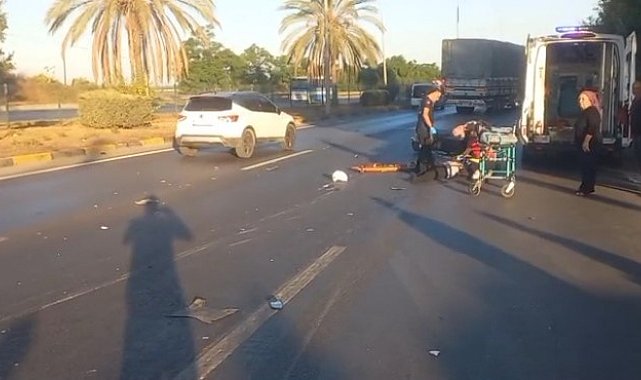 Otomobille çarpışan motosikletin sürücüsü yaralandı