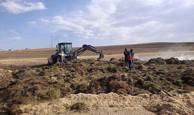 Özalp'ta çıkan yangında 700 bağ ot, 7 ton saman kül oldu