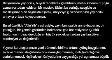 RTÜK Başkanı Şahin: "Reyting çabasının tatlı bir rekabet anlayışıyla sürdürülmesi en önemli temennimizdir"