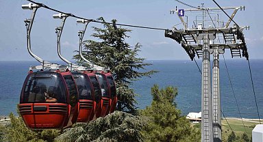 Samsun'da teleferiğe yoğun ilgi